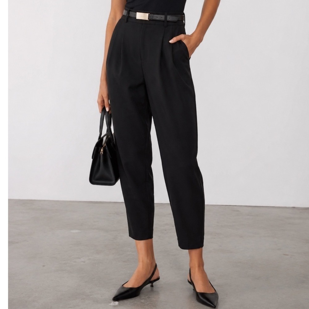 Favorite Daughter The Pippa Ankle Pants Women's Size 8 Black Career Tapered